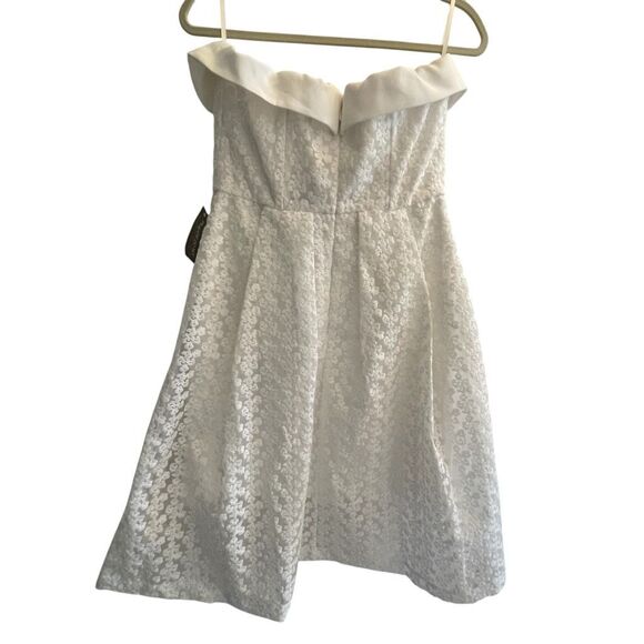 New Eva Mendes White Lace Strapless Dress Women’s Size Medium Bride Bridal - Picture 8 of 8